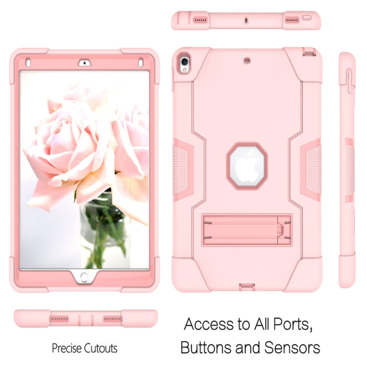 For iPad 10.5 Contrast Color Silicone + PC Combination Case with Holder