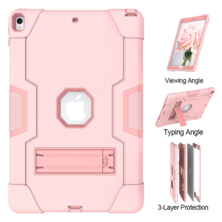 For iPad 10.5 Contrast Color Silicone + PC Combination Case with Holder