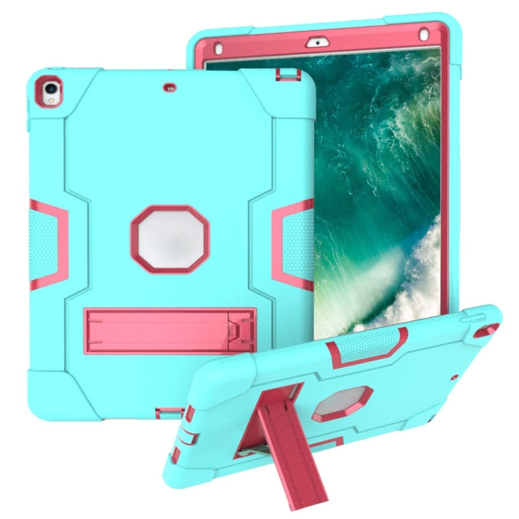 For iPad 10.5 Contrast Color Silicone + PC Combination Case with Holder