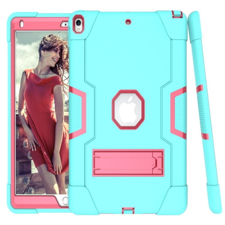 For iPad 10.5 Contrast Color Silicone + PC Combination Case with Holder