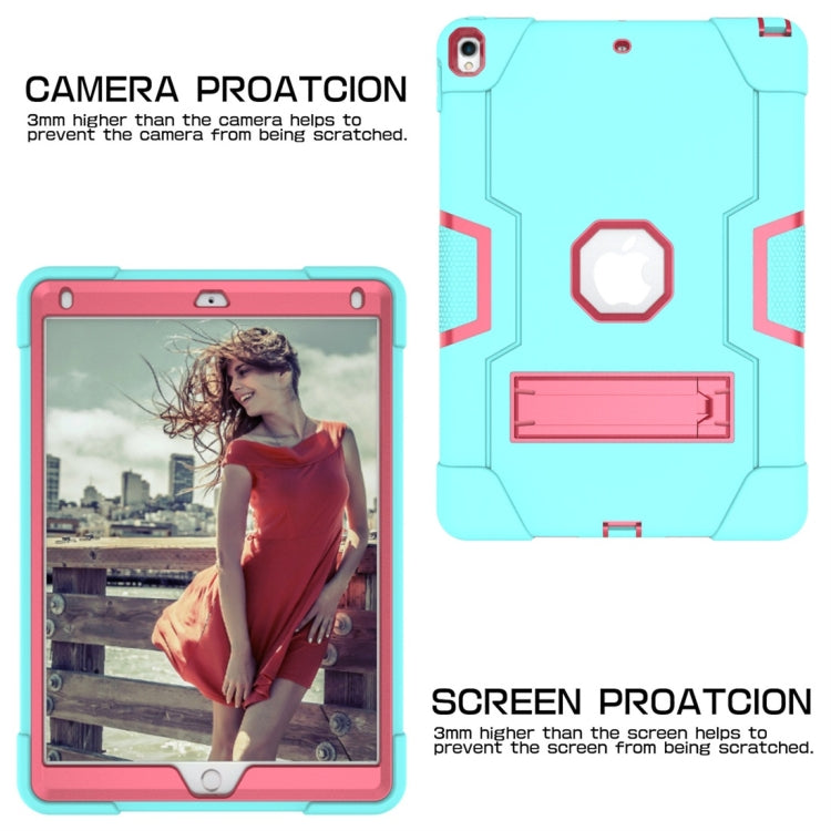 For iPad 10.5 Contrast Color Silicone + PC Combination Case with Holder