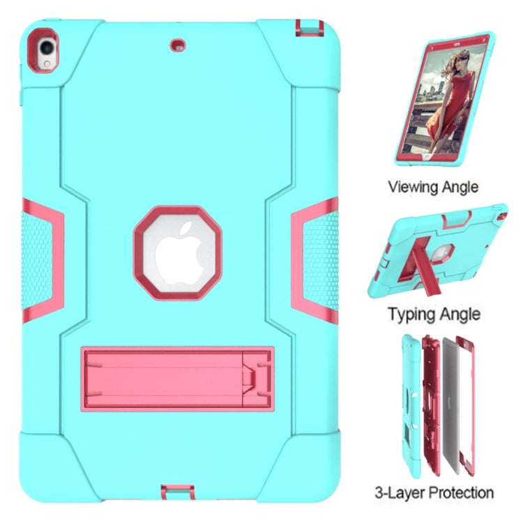 For iPad 10.5 Contrast Color Silicone + PC Combination Case with Holder