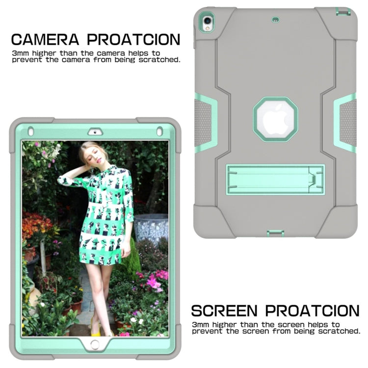 For iPad 10.5 Contrast Color Silicone + PC Combination Case with Holder