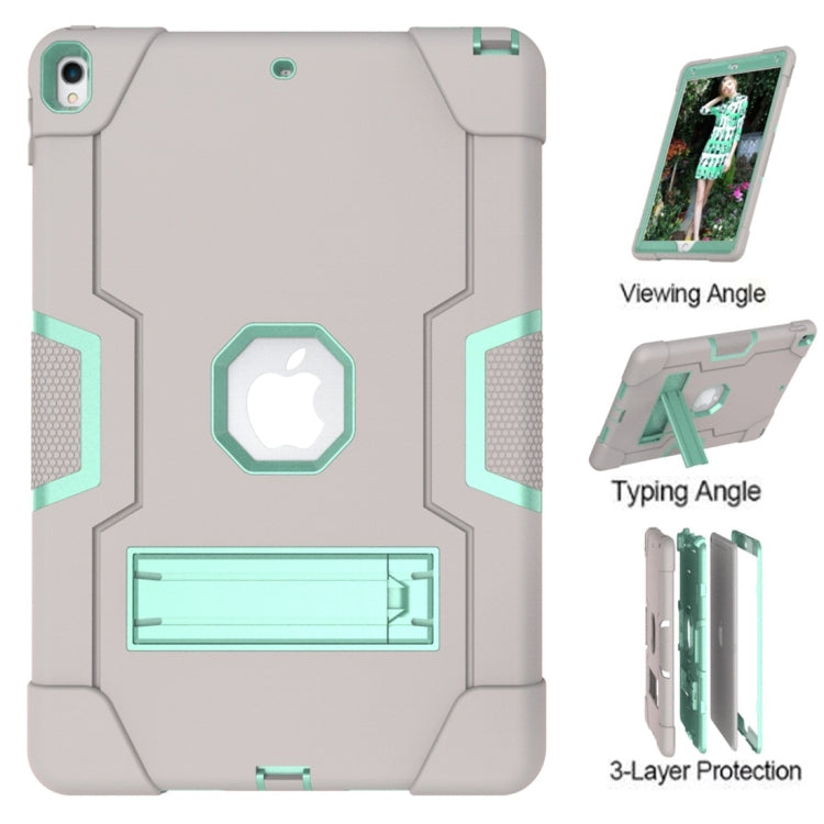 For iPad 10.5 Contrast Color Silicone + PC Combination Case with Holder