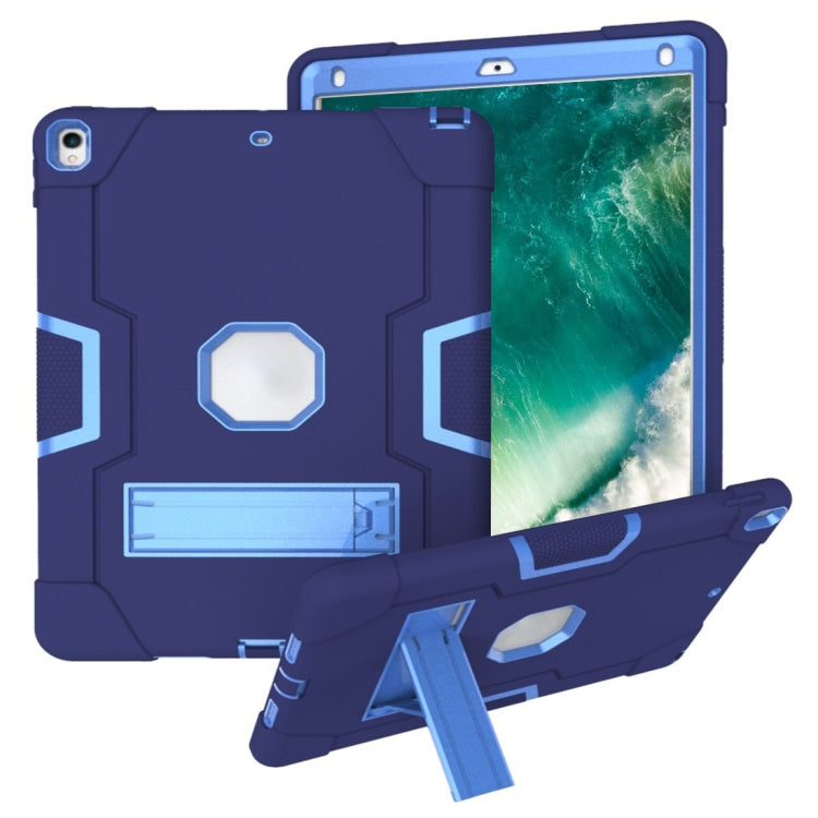 For iPad 10.5 Contrast Color Silicone + PC Combination Case with Holder