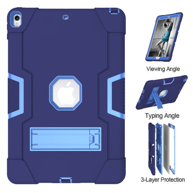 For iPad 10.5 Contrast Color Silicone + PC Combination Case with Holder