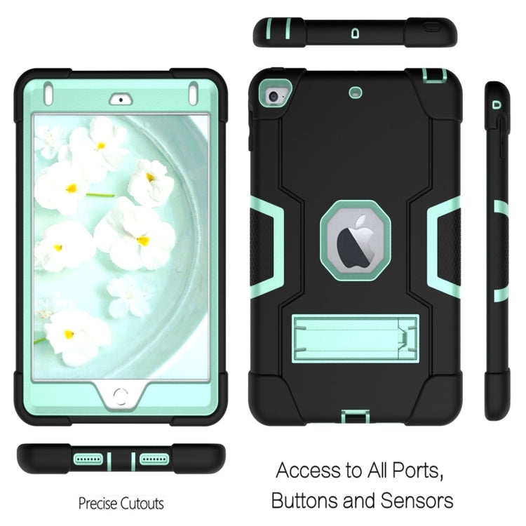 For iPad Mini 5 / 4 Contrast Color Silicone + PC Combination Case with Holder