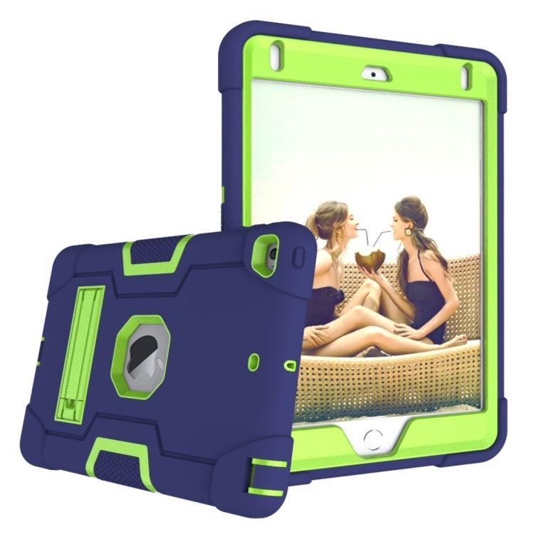 For iPad Mini 5 / 4 Contrast Color Silicone + PC Combination Case with Holder
