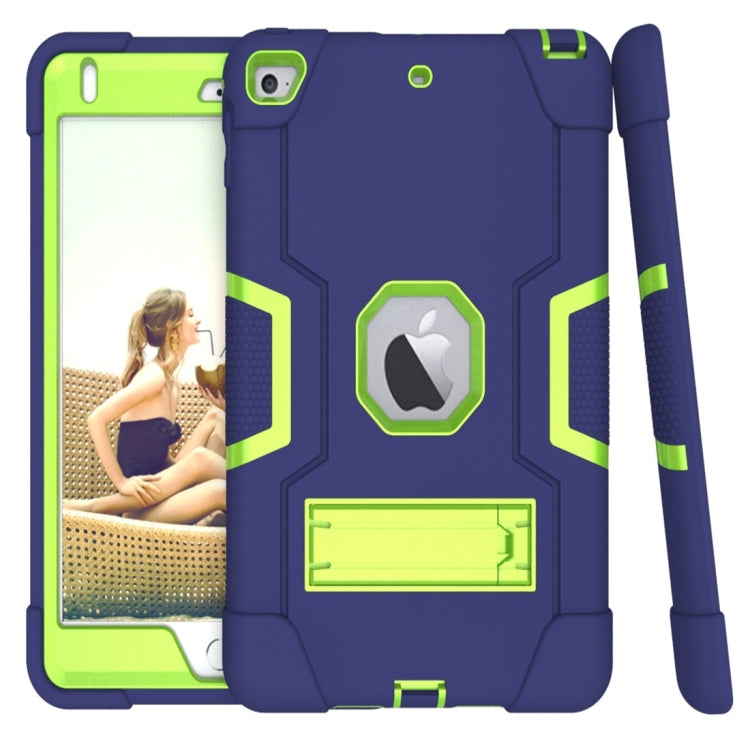 For iPad Mini 5 / 4 Contrast Color Silicone + PC Combination Case with Holder