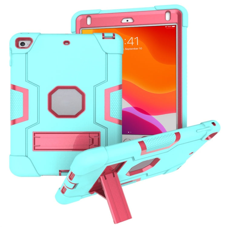 For iPad Mini 5 / 4 Contrast Color Silicone + PC Combination Case with Holder