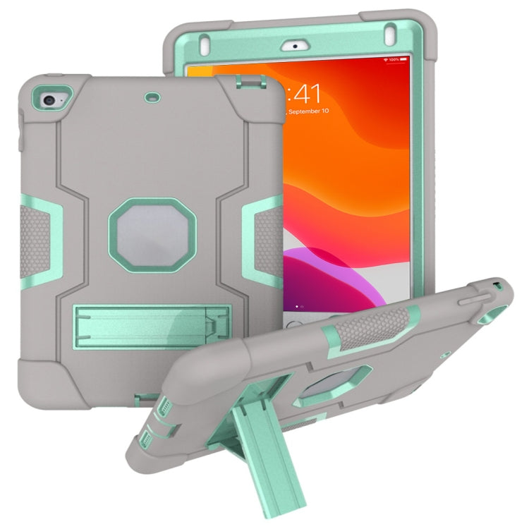 For iPad Mini 5 / 4 Contrast Color Silicone + PC Combination Case with Holder