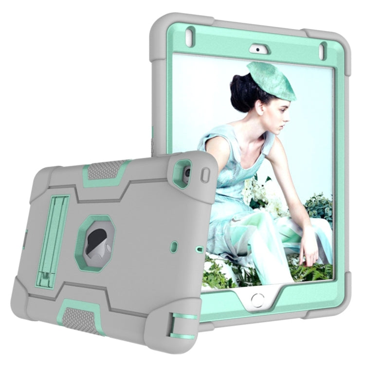 For iPad Mini 5 / 4 Contrast Color Silicone + PC Combination Case with Holder