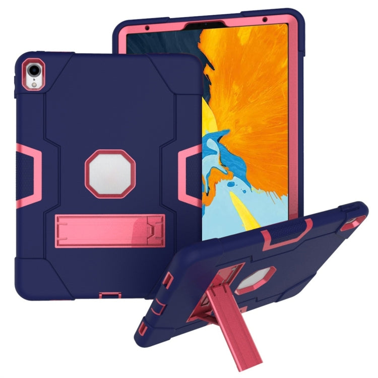 For iPad Pro 11 Contrast Color Silicone + PC Combination Case with Holder