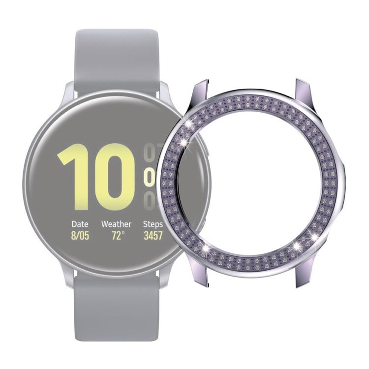 For Samsung Galaxy Watch Active2 44mm PC Double Row Diamond Watch Case