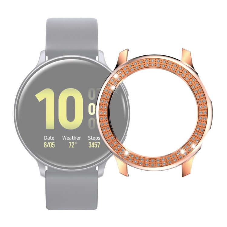 For Samsung Galaxy Watch Active2 44mm PC Double Row Diamond Watch Case