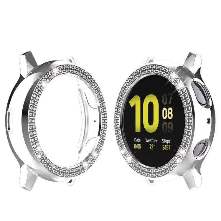 For Samsung Galaxy Watch Active2 44mm PC Double Row Diamond Watch Case