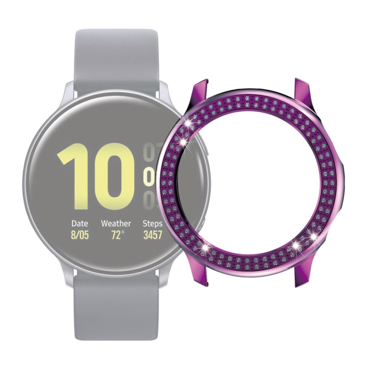 For Samsung Galaxy Watch Active2 44mm PC Double Row Diamond Watch Case