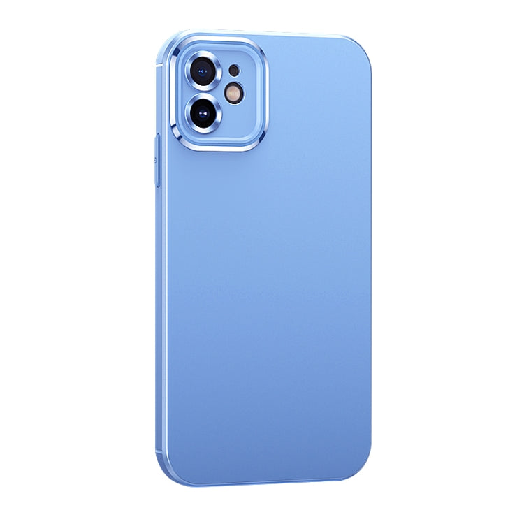 For iPhone 12 Metal Lens Liquid Silicone Phone Case
