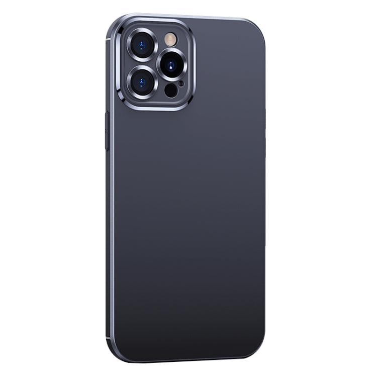 For iPhone 12 Pro Metal Lens Liquid Silicone Phone Case