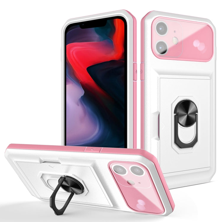 For iPhone 12 Card Ring Holder PC + TPU Phone Case