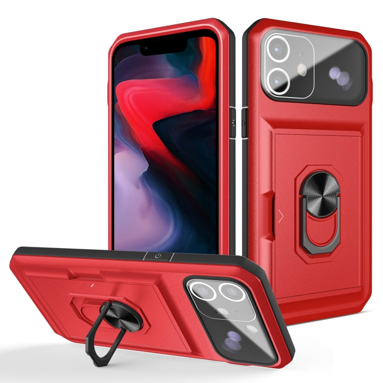 For iPhone 12 Card Ring Holder PC + TPU Phone Case