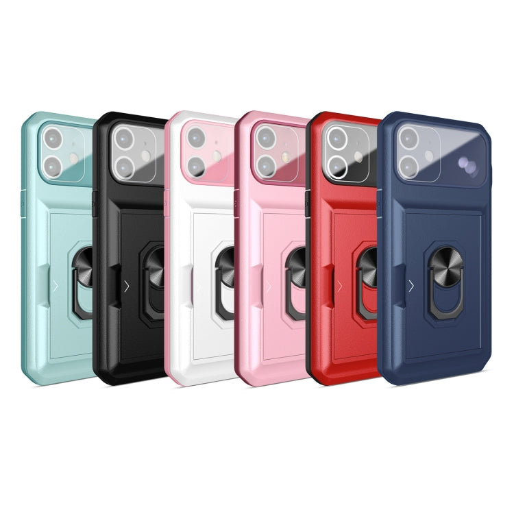 For iPhone 12 Card Ring Holder PC + TPU Phone Case