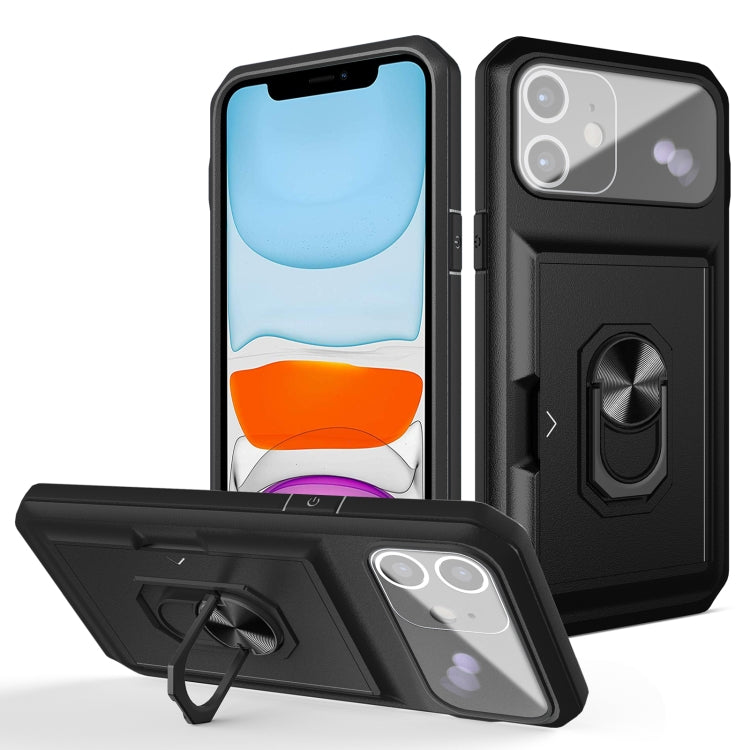For iPhone 11 Card Ring Holder PC + TPU Phone Case