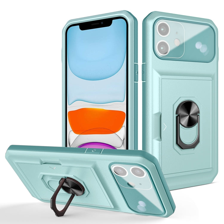 For iPhone 11 Card Ring Holder PC + TPU Phone Case