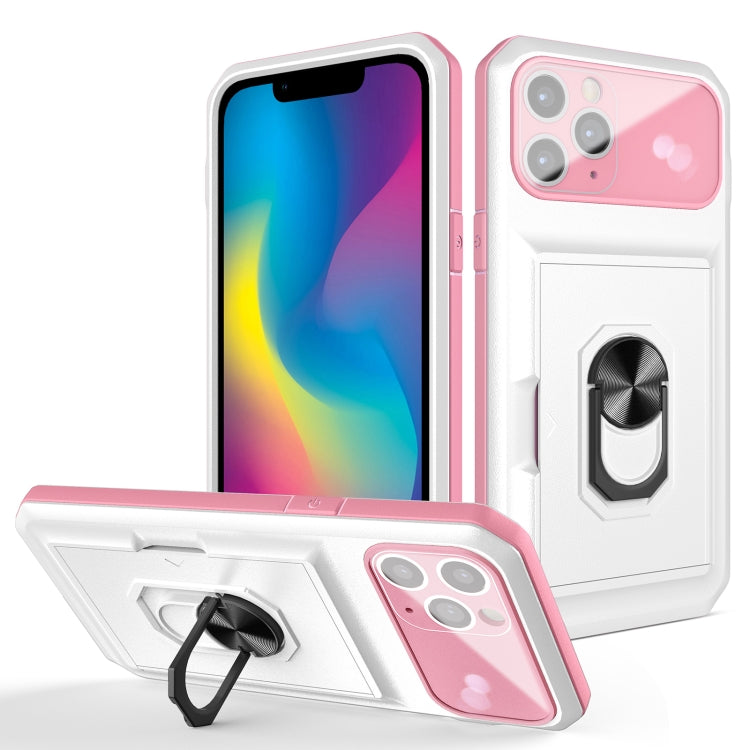 For iPhone 11 Pro Card Ring Holder PC + TPU Phone Case