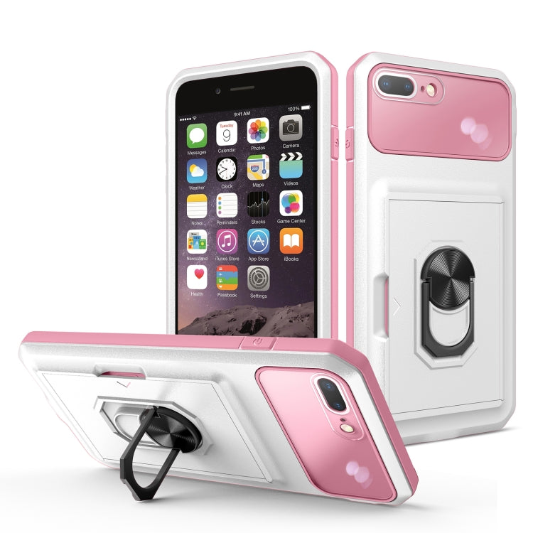 Card Ring Holder PC + TPU Phone Case For iPhone 8 Plus / 7 Plus
