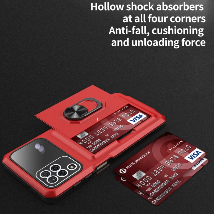 For Samsung Galaxy A12 5G Card Ring Holder PC + TPU Phone Case