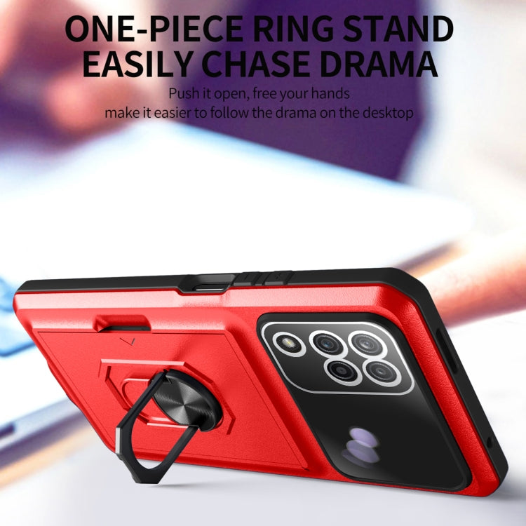 For Samsung Galaxy A12 5G Card Ring Holder PC + TPU Phone Case