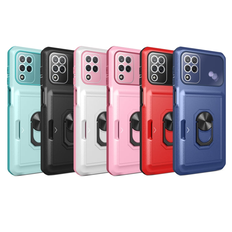 For Samsung Galaxy A12 5G Card Ring Holder PC + TPU Phone Case