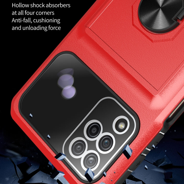 For Samsung Galaxy A12 5G Card Ring Holder PC + TPU Phone Case