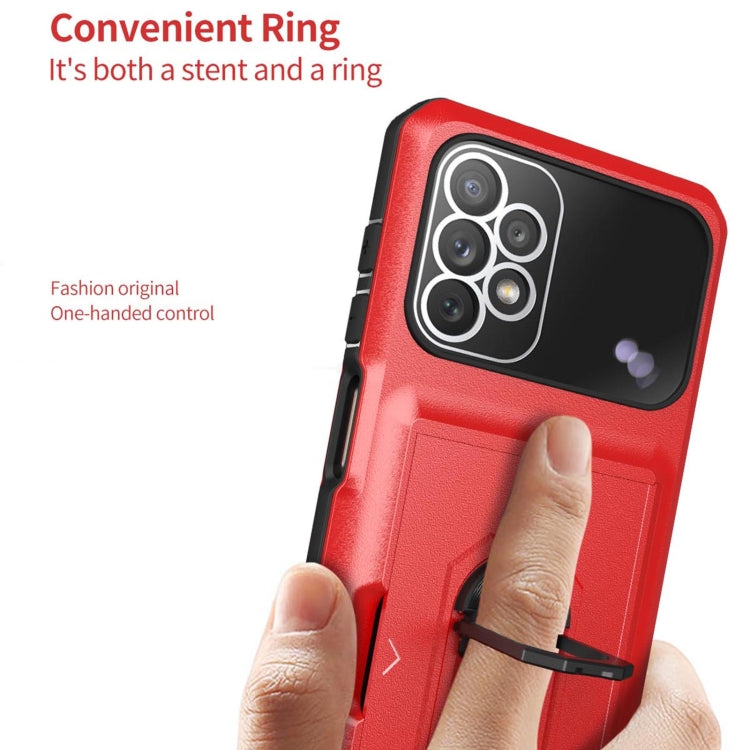 For Samsung Galaxy A13 4G Card Ring Holder PC + TPU Phone Case