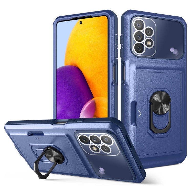 For Samsung Galaxy A13 4G Card Ring Holder PC + TPU Phone Case
