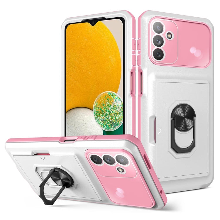 For Samsung Galaxy A13 5G Card Ring Holder PC + TPU Phone Case