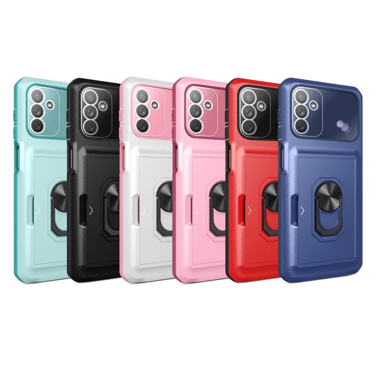 For Samsung Galaxy A13 5G Card Ring Holder PC + TPU Phone Case