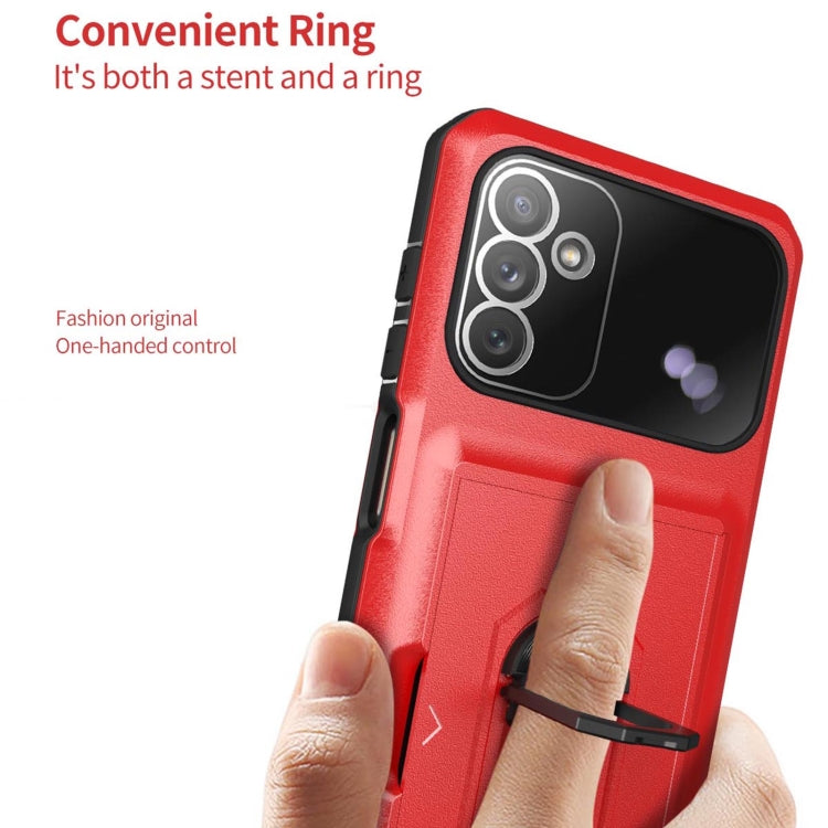 For Samsung Galaxy A13 5G Card Ring Holder PC + TPU Phone Case