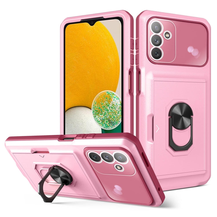For Samsung Galaxy A13 5G Card Ring Holder PC + TPU Phone Case