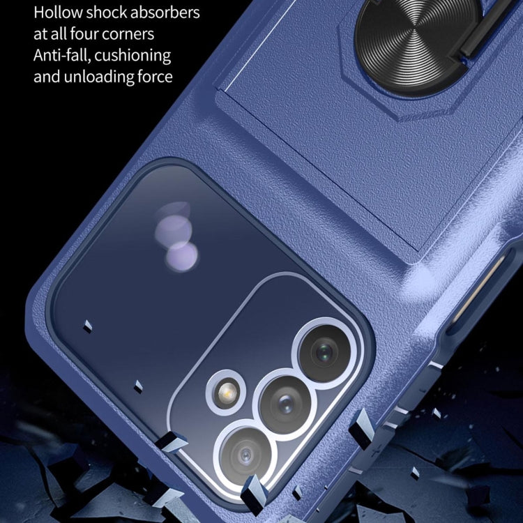 For Samsung Galaxy A13 5G Card Ring Holder PC + TPU Phone Case