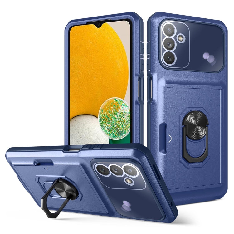 For Samsung Galaxy A13 5G Card Ring Holder PC + TPU Phone Case