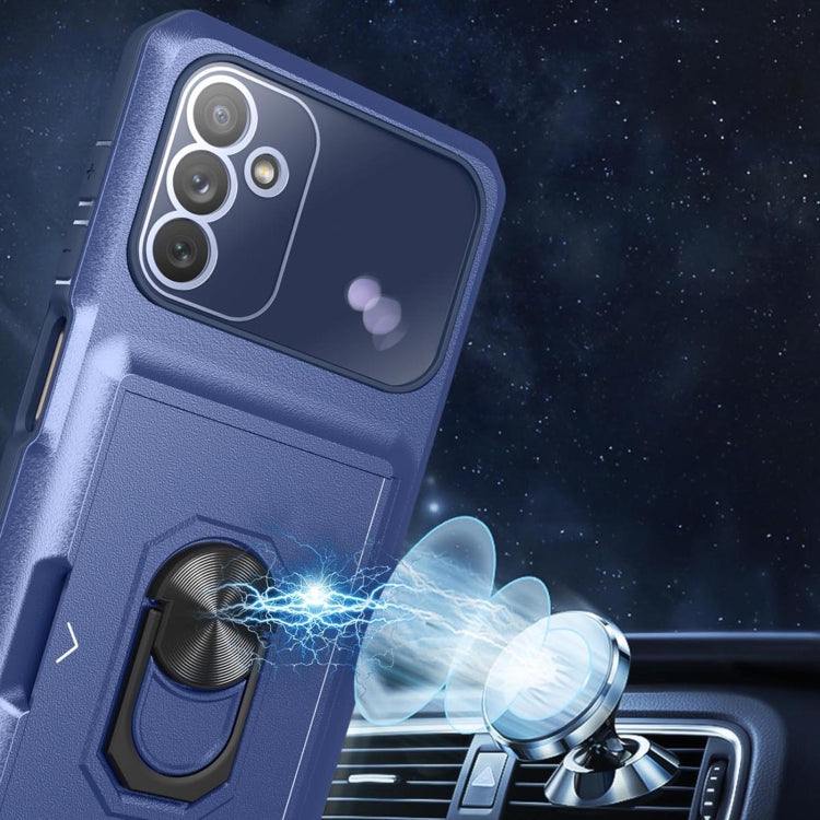 For Samsung Galaxy A13 5G Card Ring Holder PC + TPU Phone Case