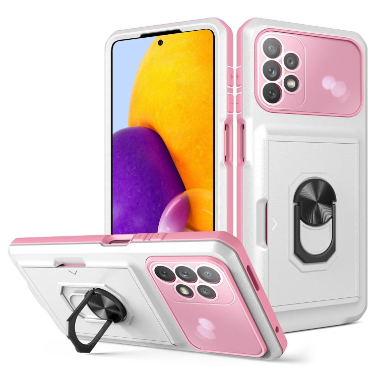For Samsung Galaxy A32 5G Card Ring Holder PC + TPU Phone Case