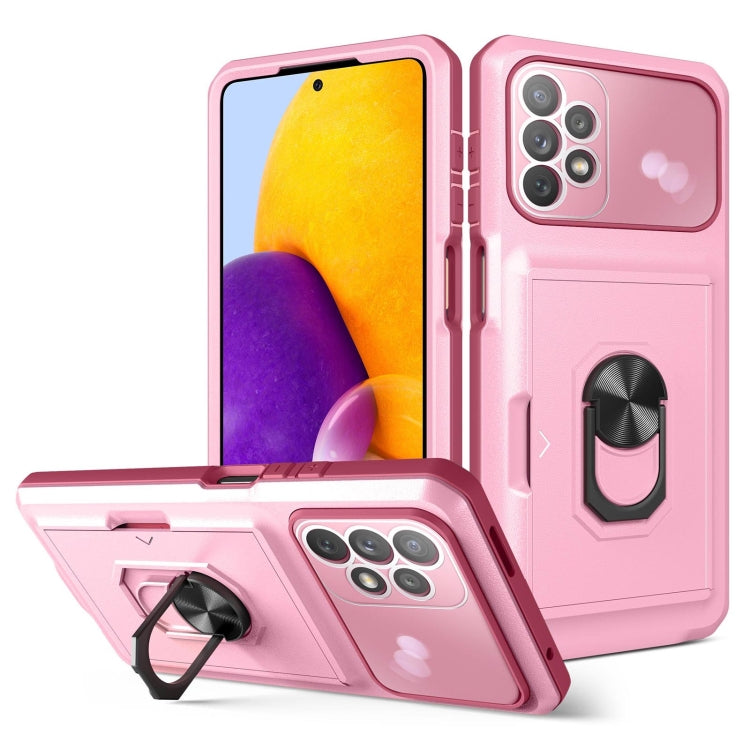 For Samsung Galaxy A33 5G Card Ring Holder PC + TPU Phone Case