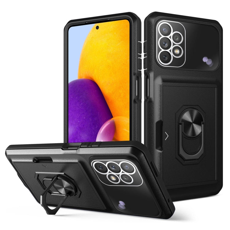 For Samsung Galaxy A33 5G Card Ring Holder PC + TPU Phone Case