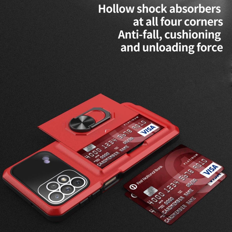 For Samsung Galaxy A52 4G / 5G Card Ring Holder PC + TPU Phone Case