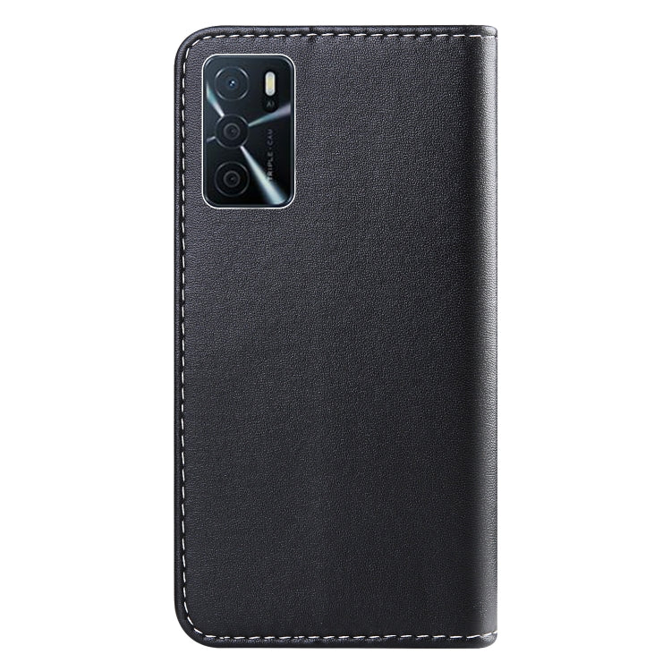 For OPPO A16 / A16s / A54s Tricolor Stitching Horizontal Flip Leather Phone Case