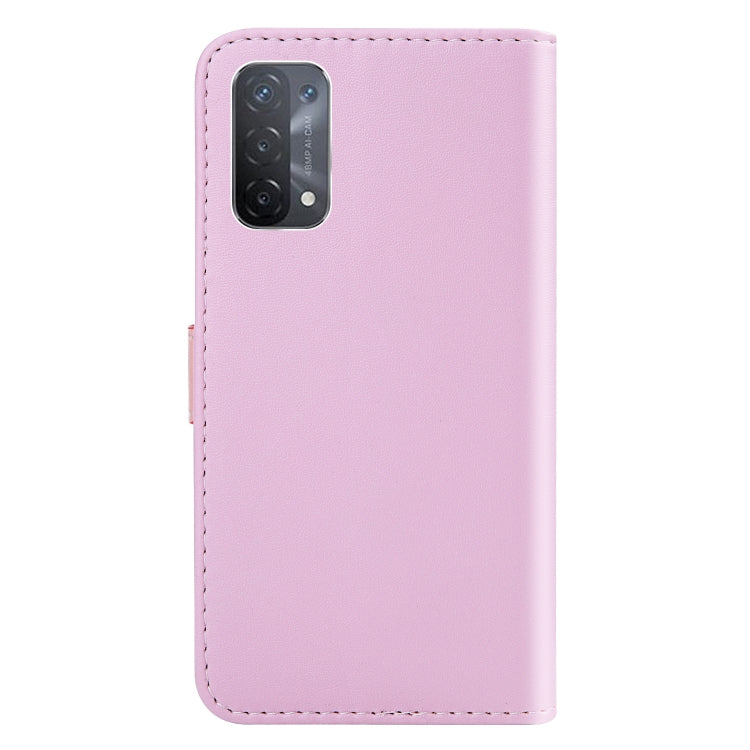 For OPPO A74 5G / A93 5G / A54 5G Tricolor Stitching Horizontal Flip Leather Phone Case