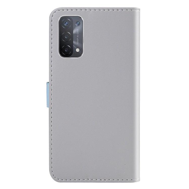 For OPPO A74 5G / A93 5G / A54 5G Tricolor Stitching Horizontal Flip Leather Phone Case